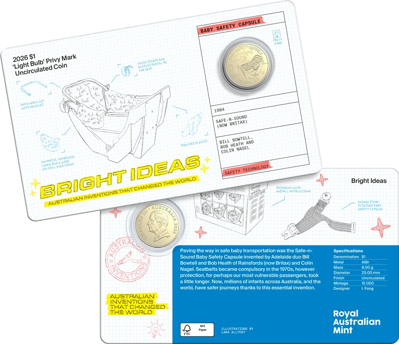 Mint Coins | Bright Ideas Aussie Inventions Seven-Coin Box Set with Privy Mark