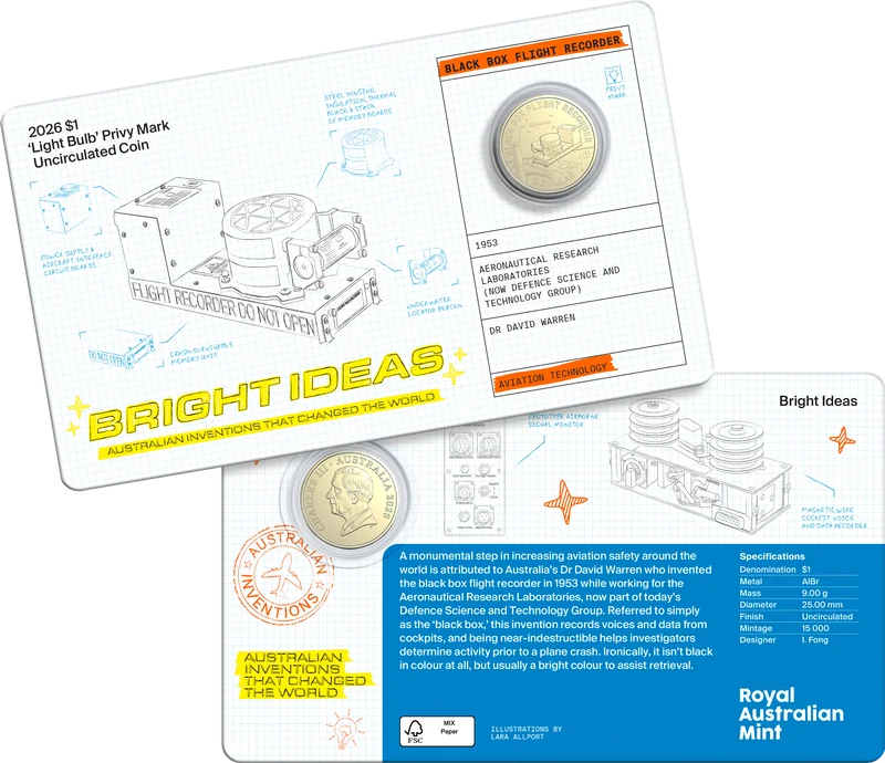 Mint Coins | Bright Ideas Aussie Inventions Seven-Coin Box Set with Privy Mark