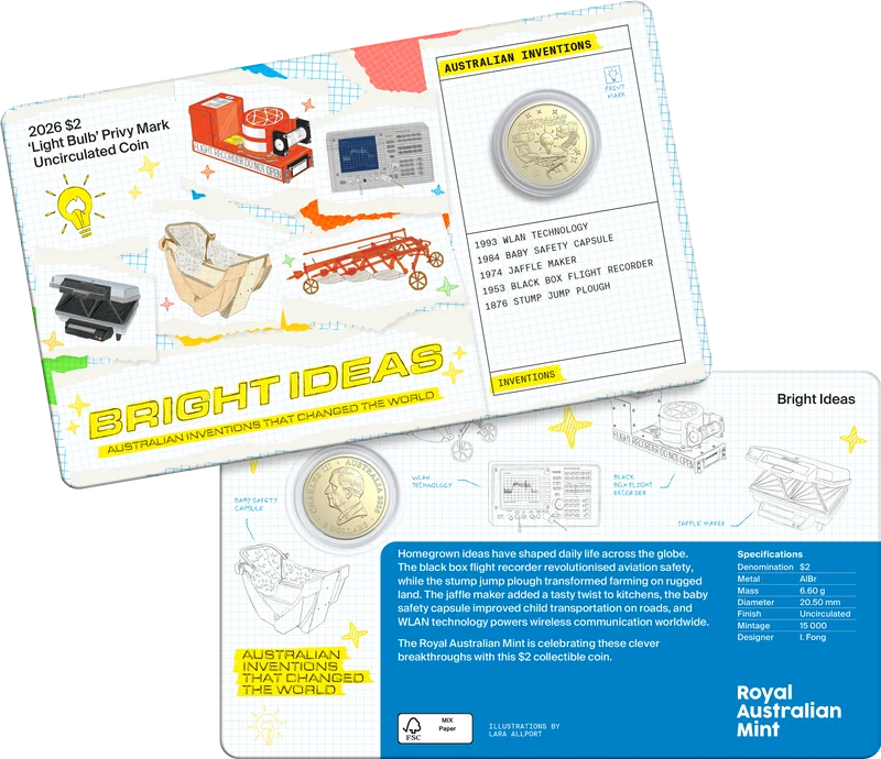 Mint Coins | Bright Ideas Aussie Inventions Seven-Coin Box Set with Privy Mark