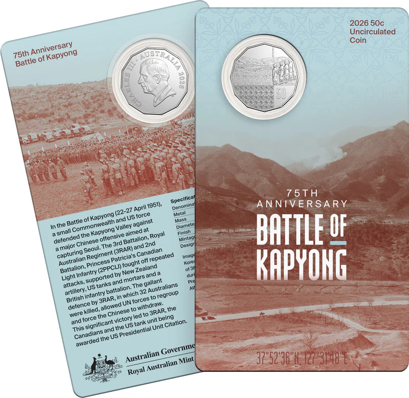 Mint Coin | Battle of Kapyong 75th Anniversary 2026 50c Uncirculated coin