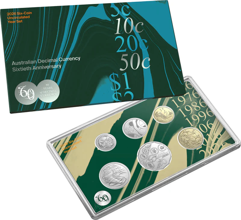 Mint Coin | Australian Decimal Currency 60th Anniversary 2026 Six Coin Uncirculated Year Set