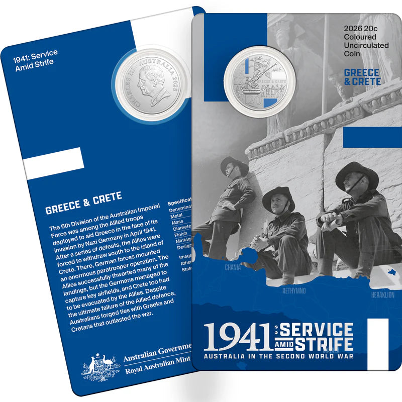Mint Coins | 2026 20c Service Amid Strife Coloured Uncirculated Three Coin Set