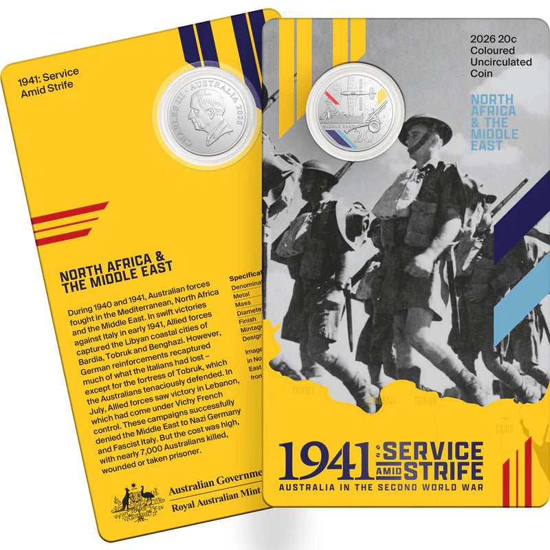 Mint Coins | 2026 20c Service Amid Strife Coloured Uncirculated Three Coin Set