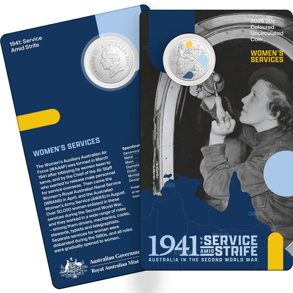 Mint Coins | 2026 20c Service Amid Strife Coloured Uncirculated Three Coin Set