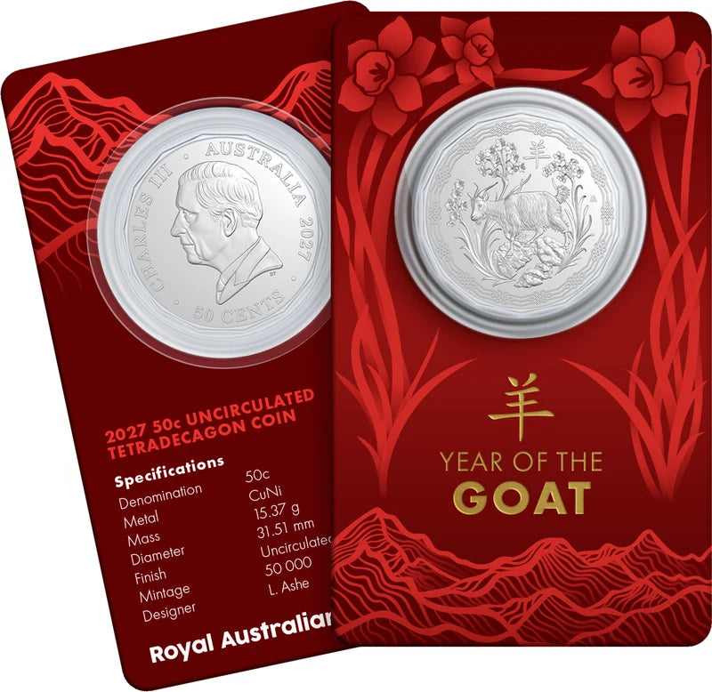 Mint Coins | 2027 Year of the Goat 50c Tetradecagon Uncirculated Coin