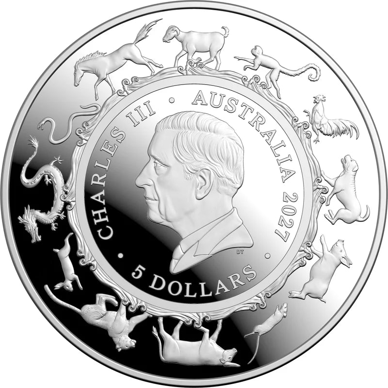 Mint Coins | 2027 Year of the Goat $5 1oz Fine Silver Proof Domed Coin
