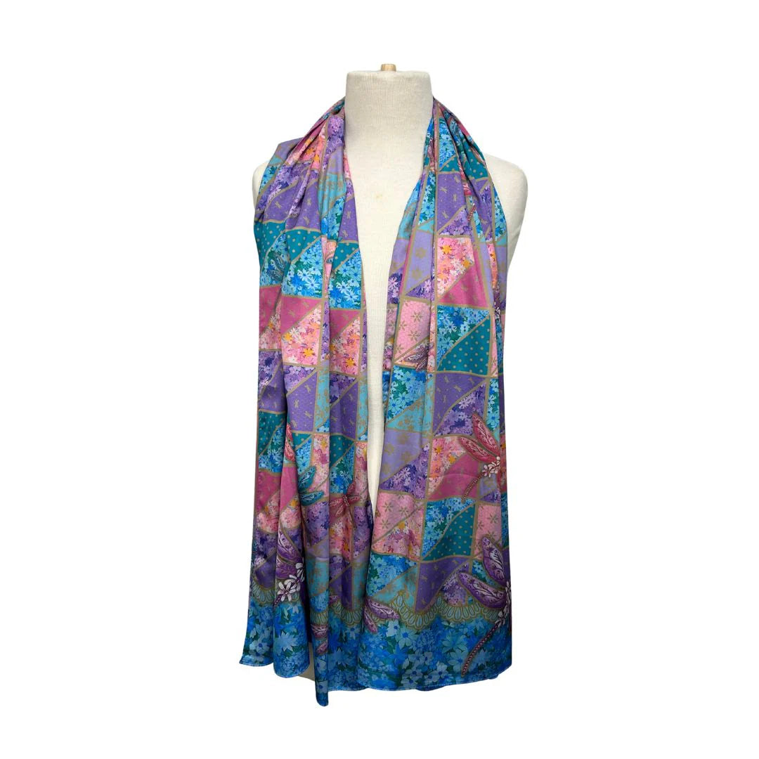 Lisa Pollock Reversible Artistry Scarf Wrap | Dragonfly Patchwork
