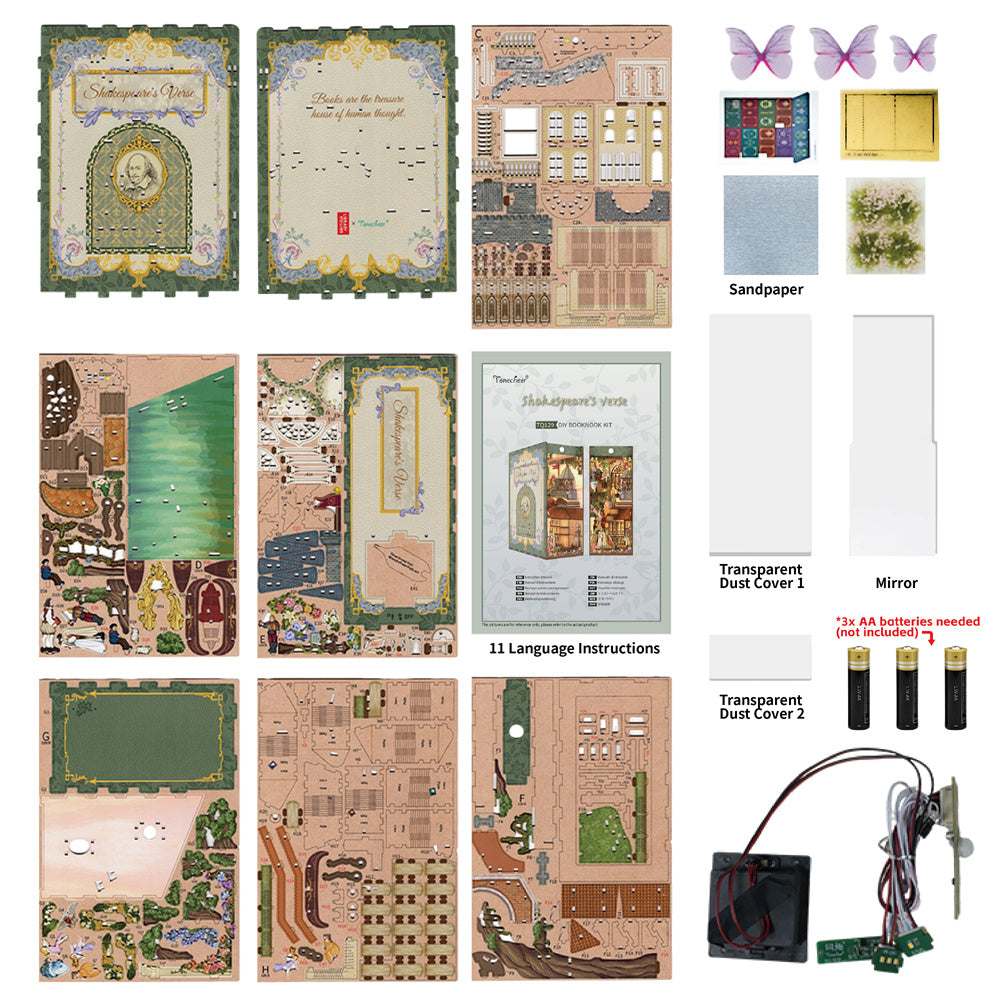 Tonecheer 3D Puzzle Book Nook | Shakespeare's Verse