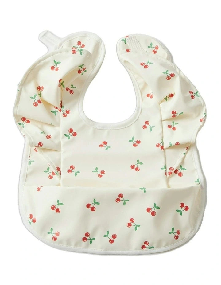 Jiggle & Giggle Frilled Bib | Cherry