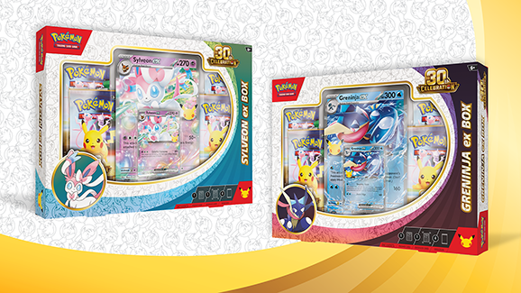 Pokemon TCG 30th Anniversary Sylveon Ex or Greninja Ex Box