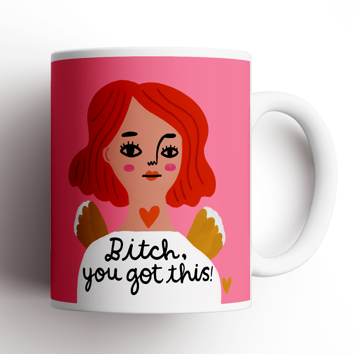 Disrupted Industries - Bitch, You Got This Grumpy Angel Mug