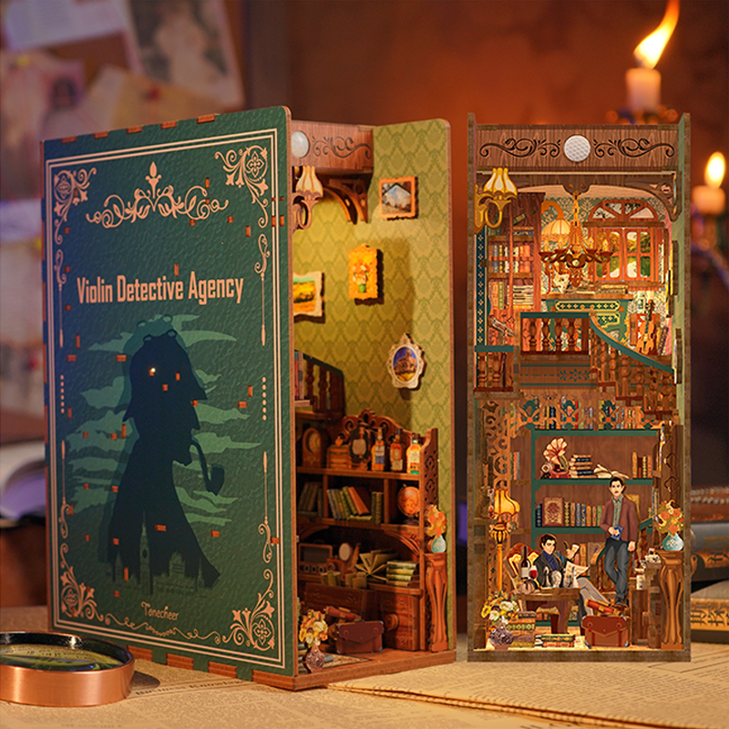 Tonecheer 3D Puzzle Book Nook | Violin Detective Agency