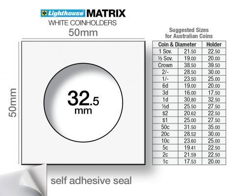 Coin Holders Self Adhesive 32.5mm