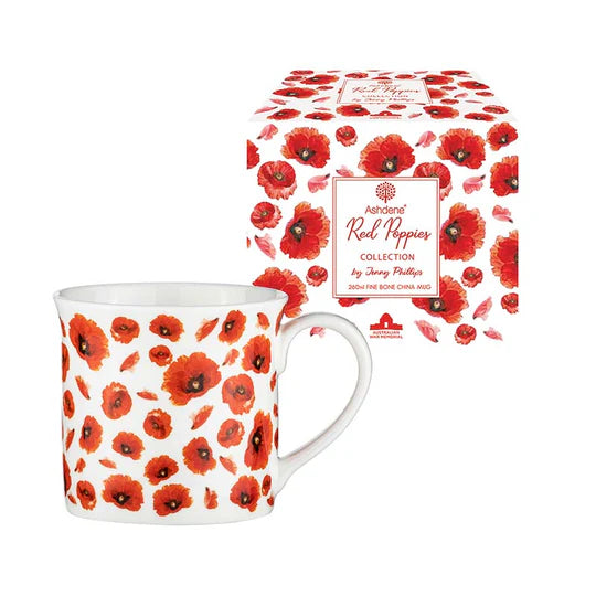 Ashdene Red Poppies Wide Flare Mug