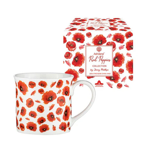 Ashdene Red Poppies Wide Flare Mug
