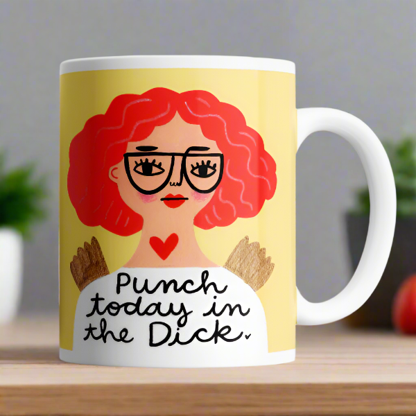 Grumpy Angel Mug | Punch Today In The Dick