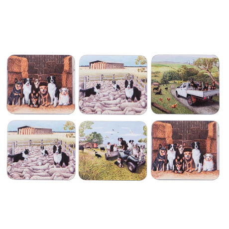 Ashdene Working Dogs Collection Coaster 6pk
