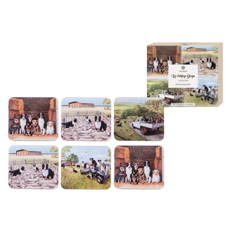 Ashdene Working Dogs Collection Coaster 6pk