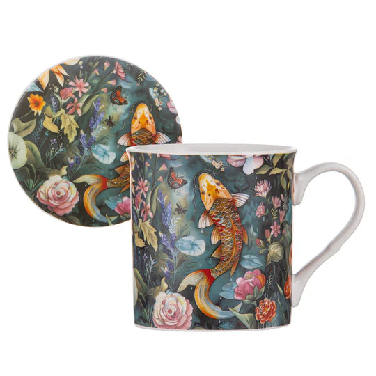 Ashdene Zen Garden Collection Mug & Coaster | Koi