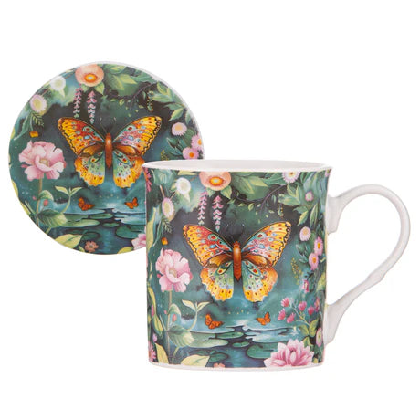 Ashdene Zen Garden Collection Mug & Coaster | Butterfly