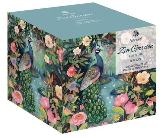 Ashdene Zen Garden Collection Mug & Coaster | Peacock