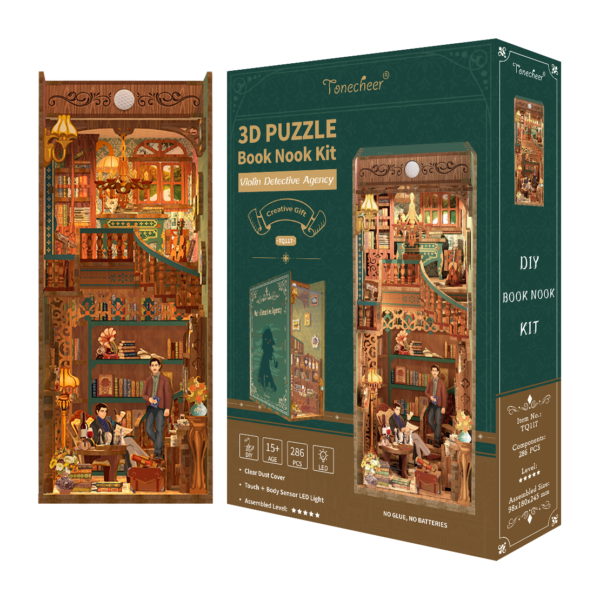 Tonecheer 3D Puzzle Book Nook | Violin Detective Agency