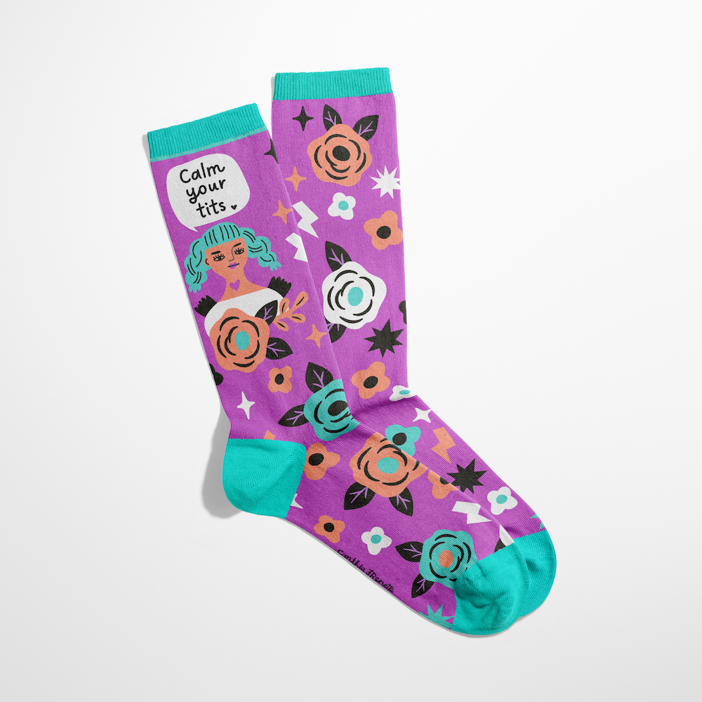 Grumpy Angel Socks | Calm Your Tits