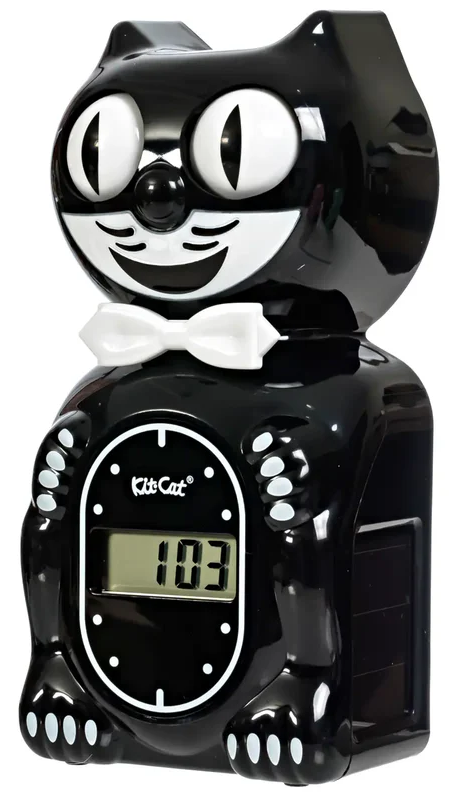 Kit-Cat Solar Digital Alarm Klock Classic Black