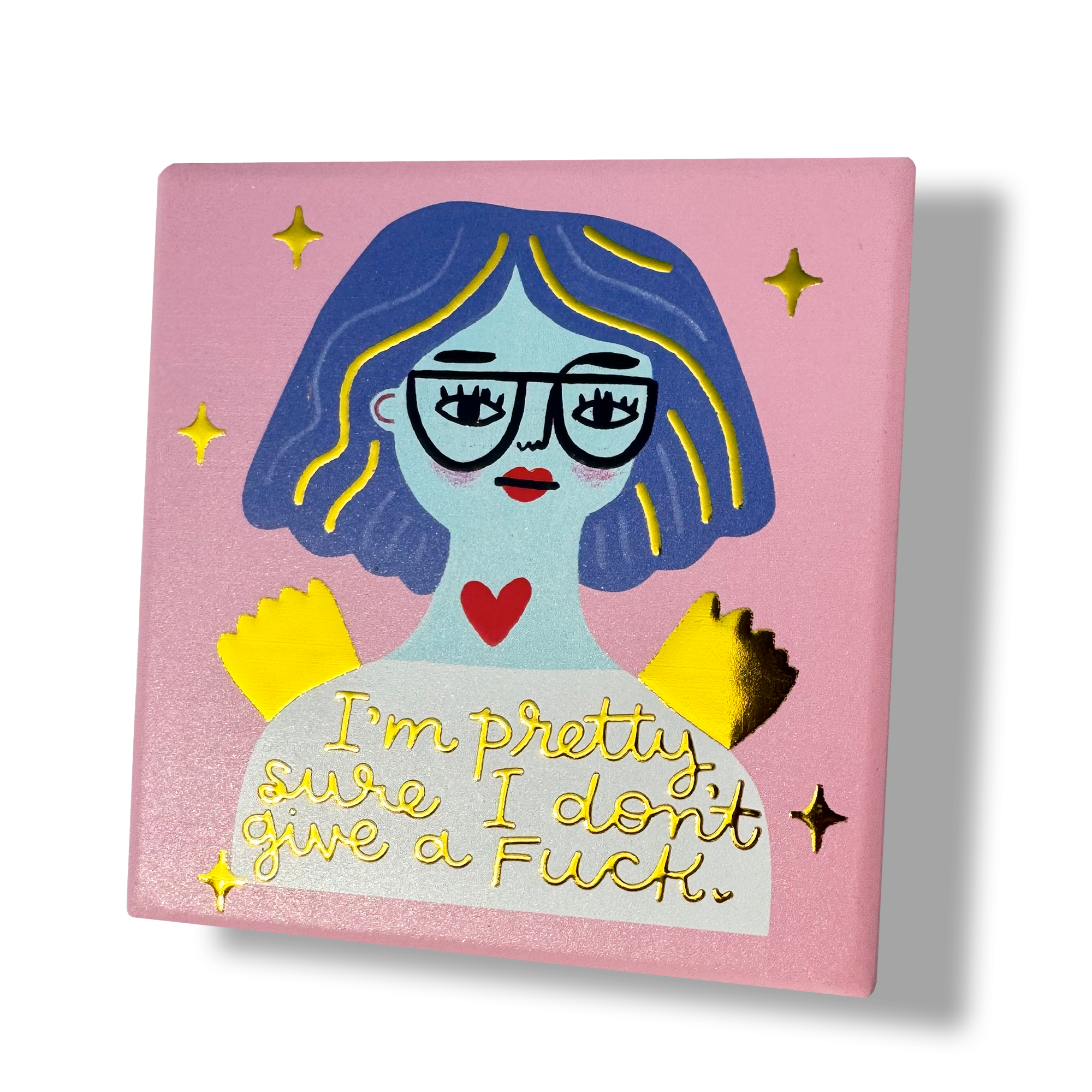 Grumpy Angel Coaster | I'm Pretty Sure I don't Give A Fuck