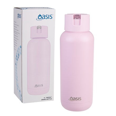 Oasis Ceramic 1L Moda Drink Bottle | Pink Lemonade
