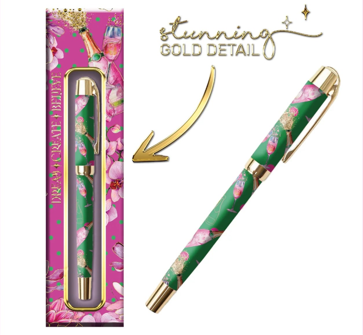Lisa Pollock Designer Pen in Gift Box | Champagne Poppers