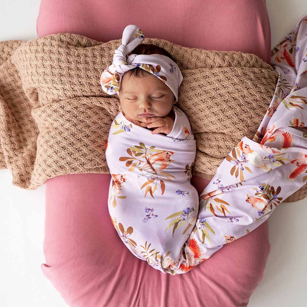 Snuggle Hunny Organic Jersey Wrap & Topknot Set | Major Mitchell