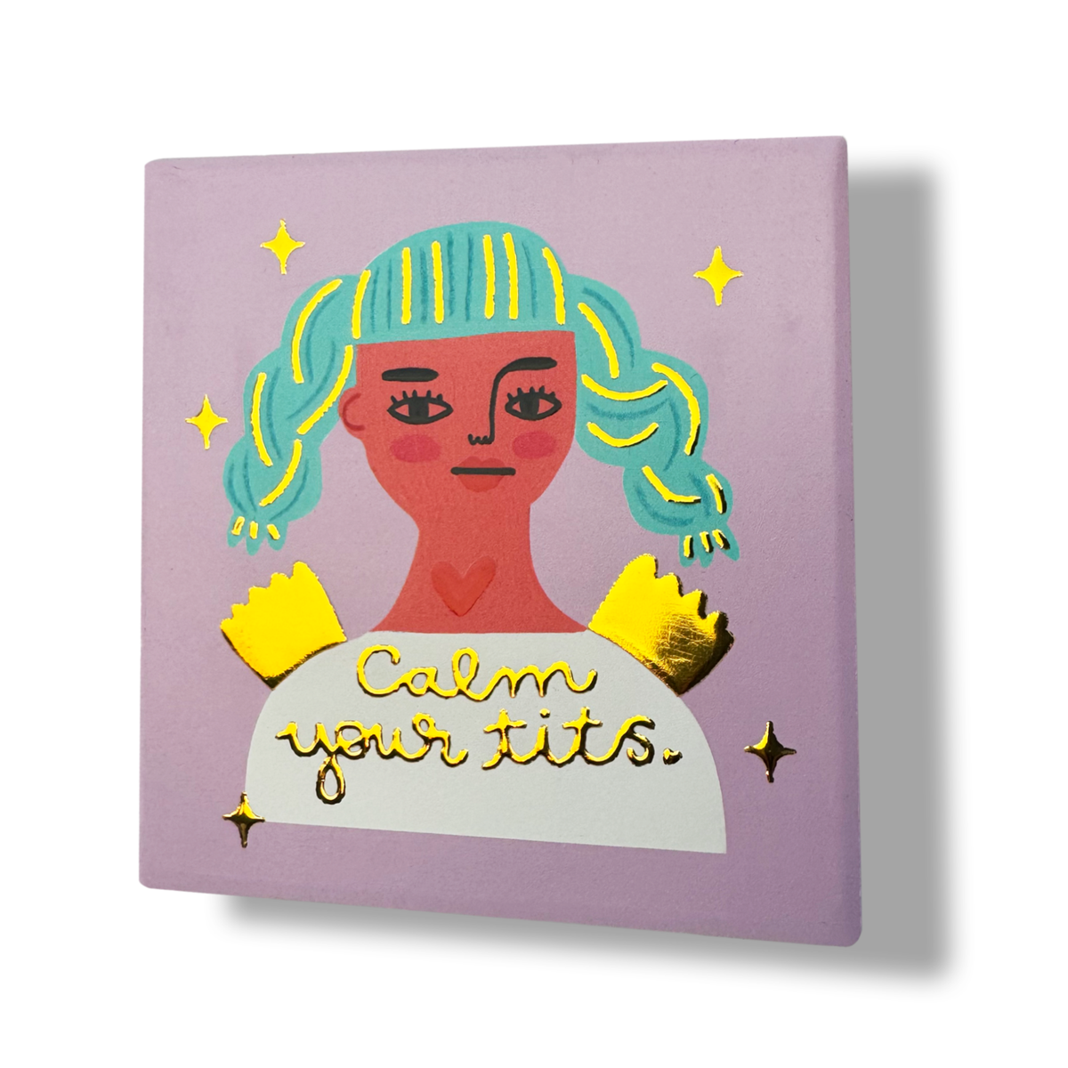 Disrupted Industries - Calm Your Tits Grumpy Deluxe Ceramic Coaster