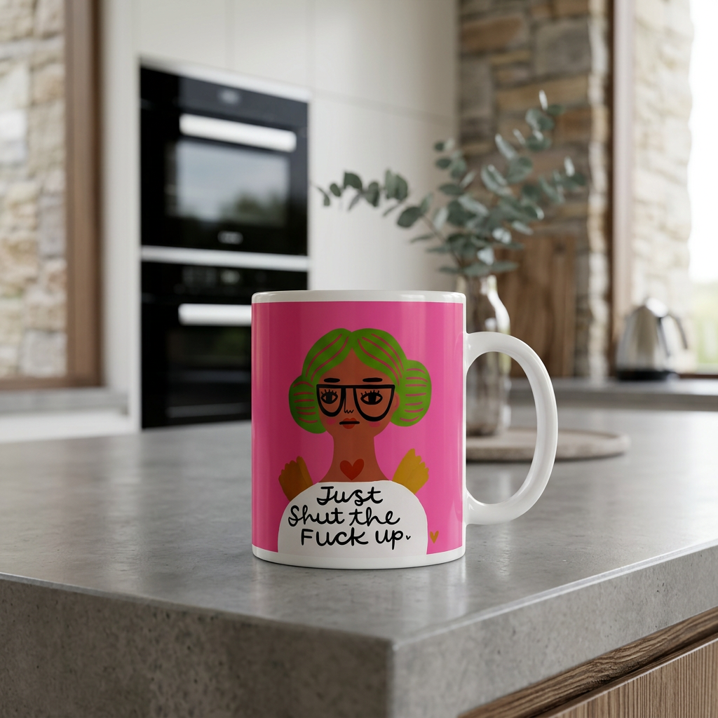 Disrupted Industries - Just Shut The Fuck Up Grumpy Angel Mug