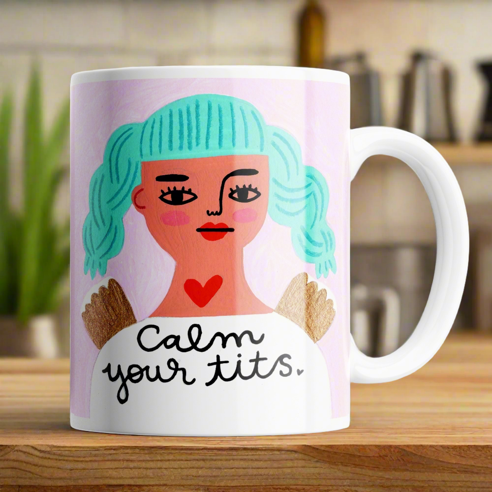 Disrupted Industries - Calm Your Tits Grumpy Angel Mug
