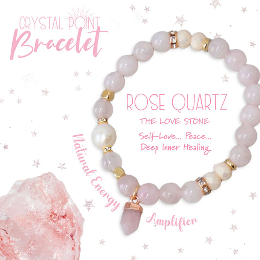 Lisa Pollock Crystal Bracelet & Box | Rose Quartz