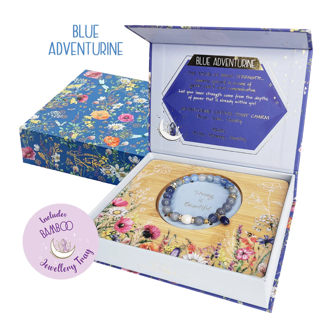 Lisa Pollock Crystal Bracelet & Box | Blue Adventurine