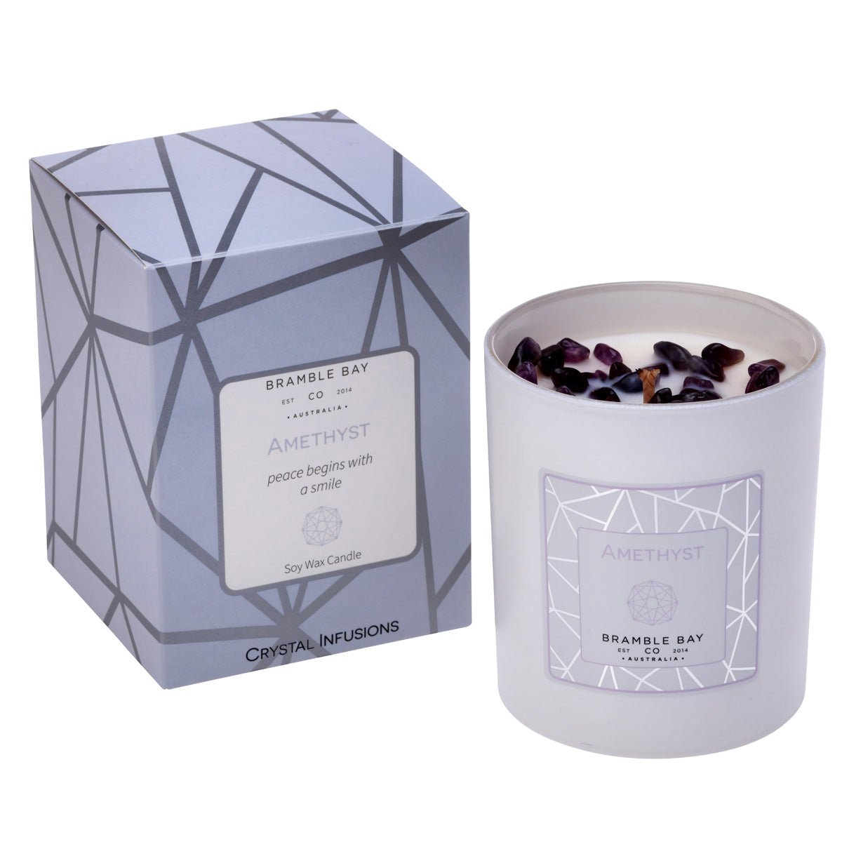 The Crystal Infusions Collection Amethyst Candle | Vanilla & Lavender
