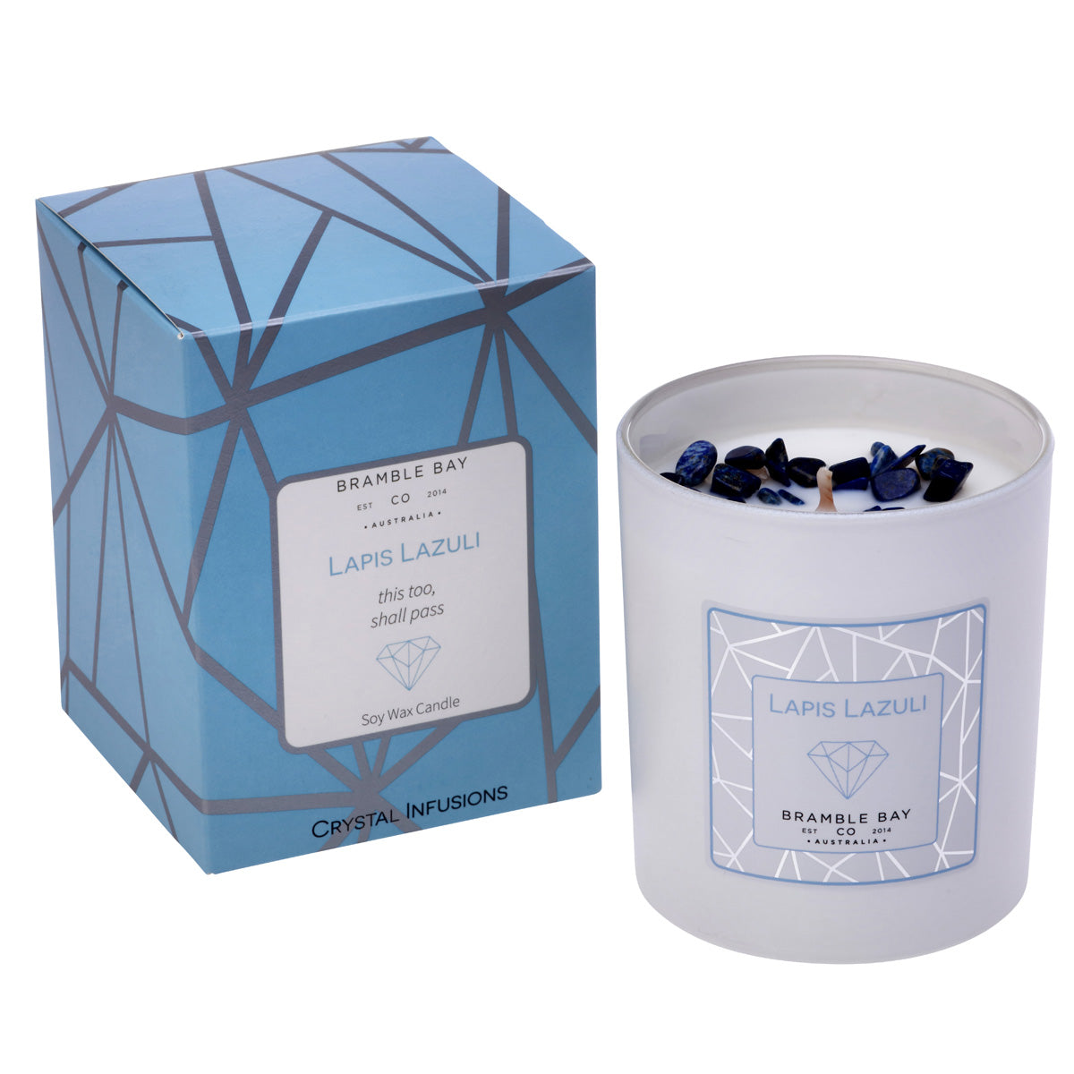 The Crystal Infusions Collection Lapis Lazuli Candle | Rose, Jasmine & Sweet Orange