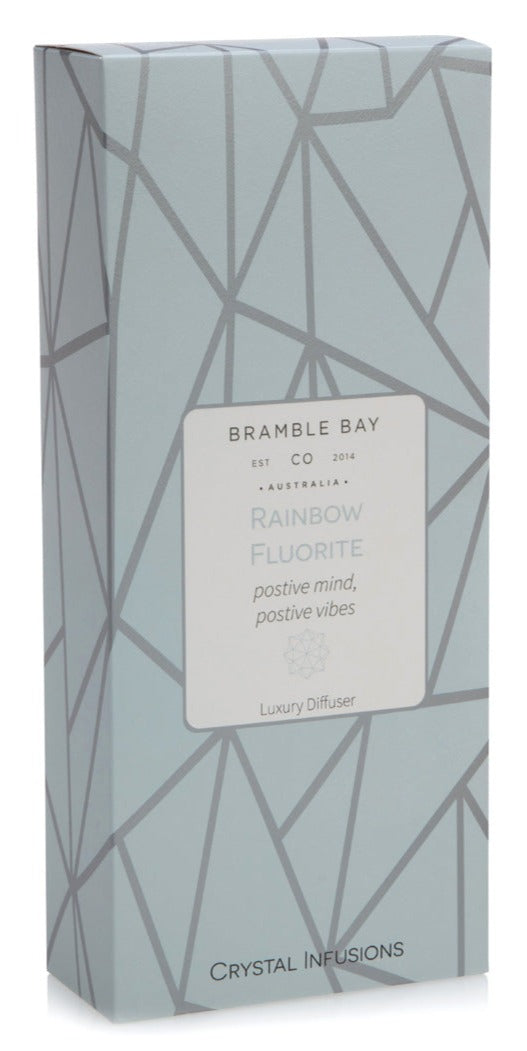 The Crystal Infusions Collection Rainbow Fluorite Diffuser | Grapefruit, Coconut & Lime