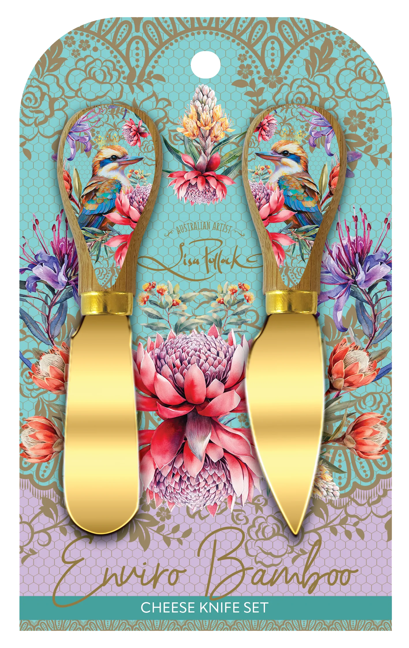 Lisa Pollock Cheese Knife Set | Vintage Kookas