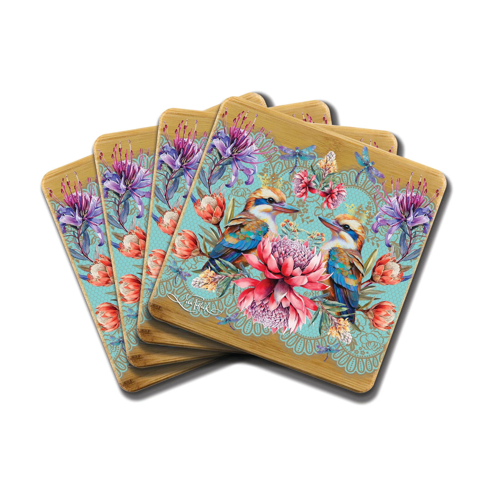 Lisa Pollock Coasters 4pk | Vintage Kookas