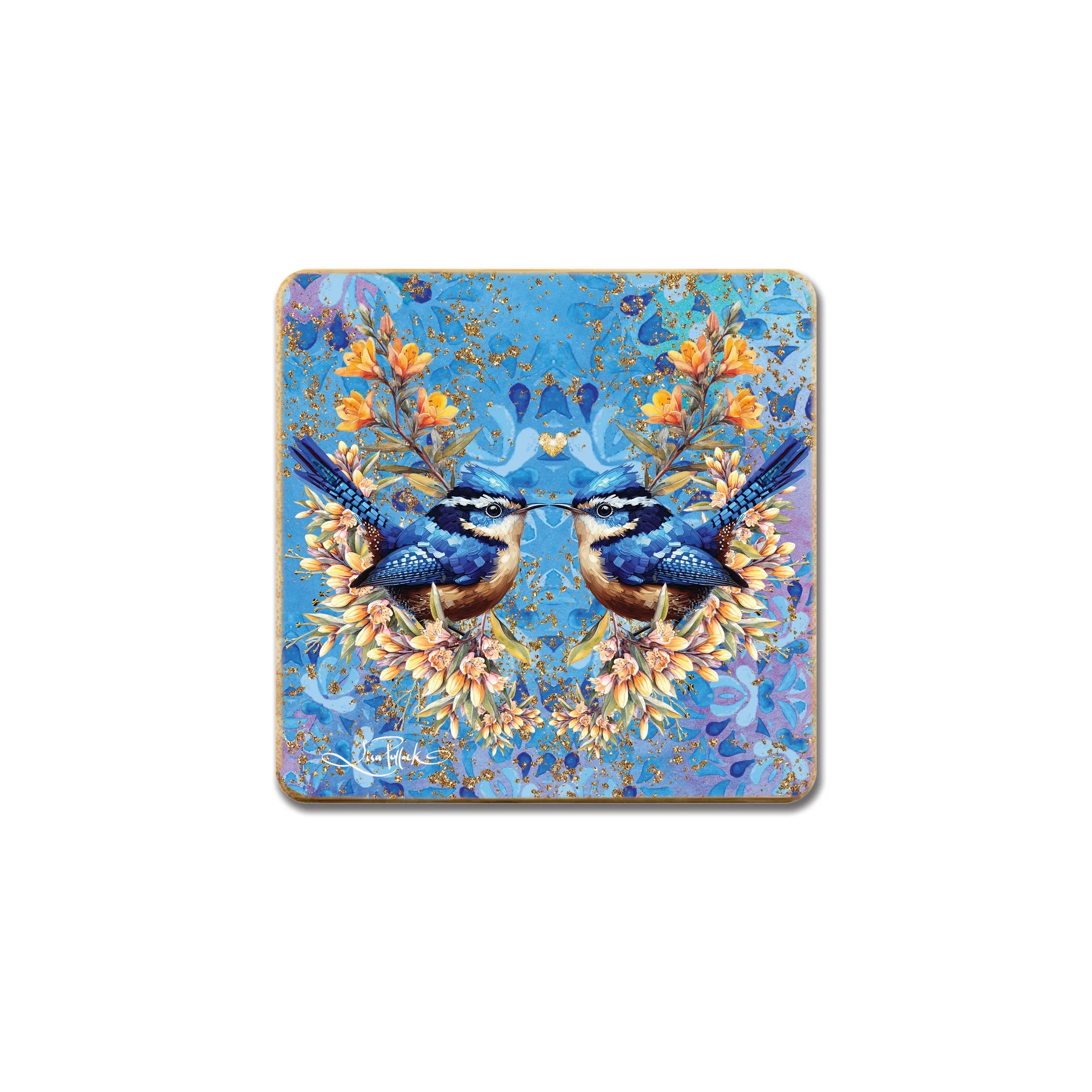 Lisa Pollock Coasters 4pk | Royal Wrens
