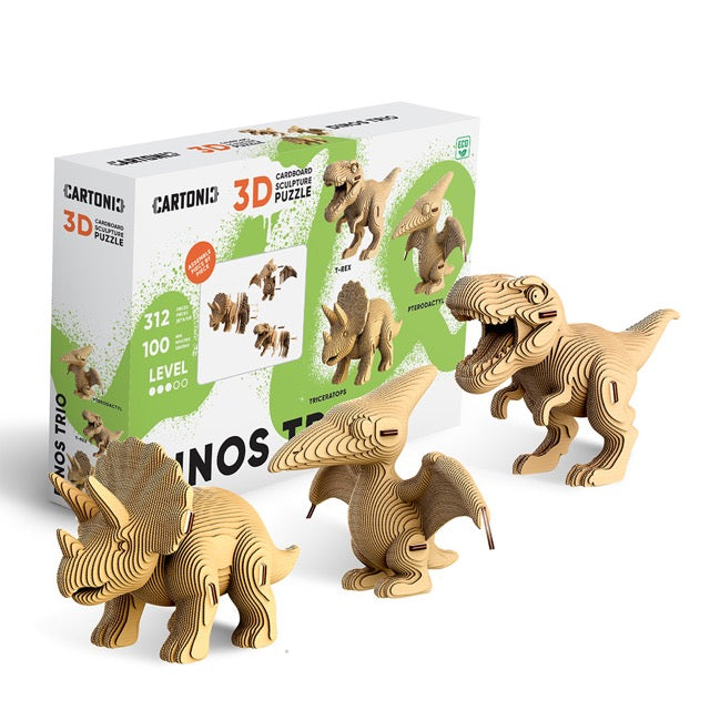 Cartonic 3D Cardboard Puzzle | Dinos Trio
