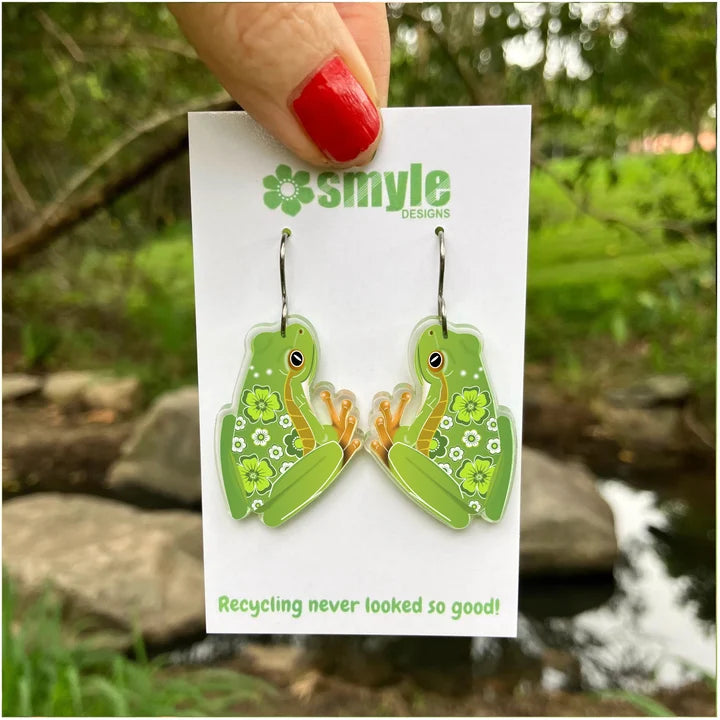 Smyle Designs | Green Tree Frog Earrings