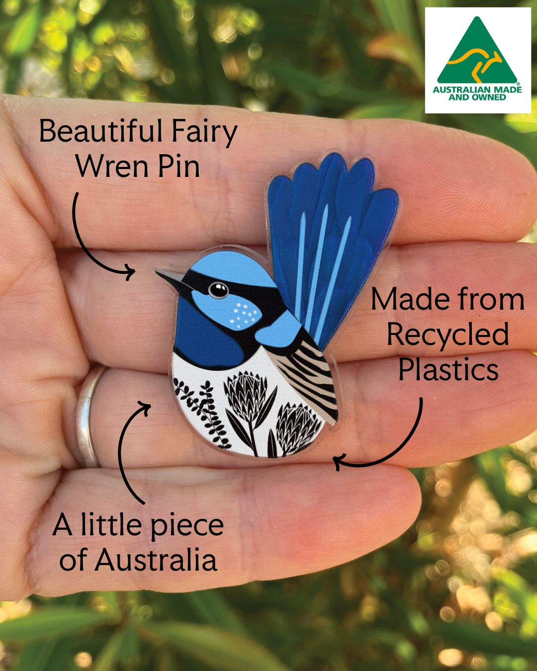 Smyle Designs | Blue Wren Pin