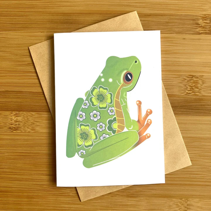 Smyle Design | Green Tree Frog Greeting Card