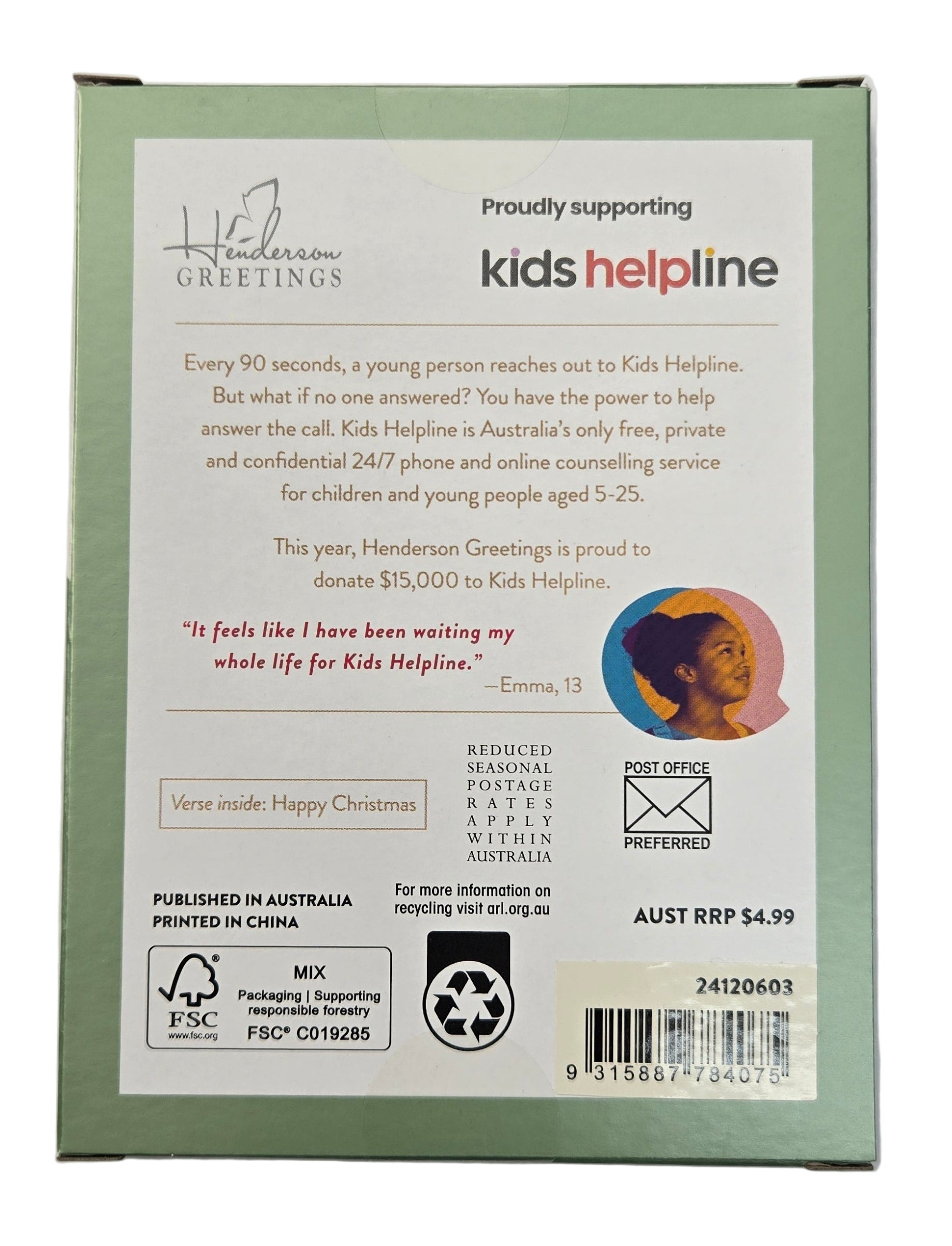 Henderson Greetings 2025 Christmas Boxed Cards | Bow Wreath