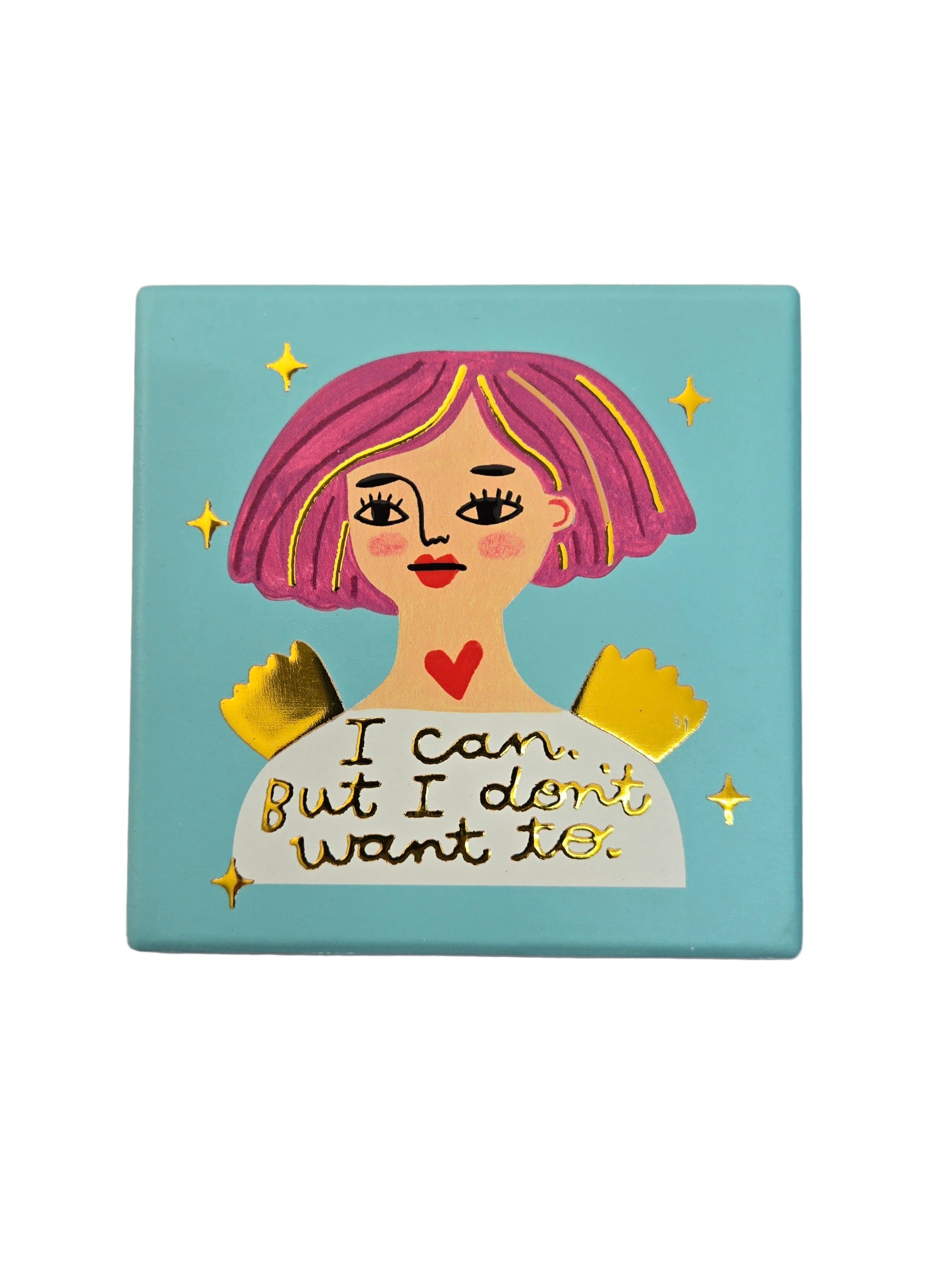 Grumpy Angel Coaster | I Can But I Don't Want To