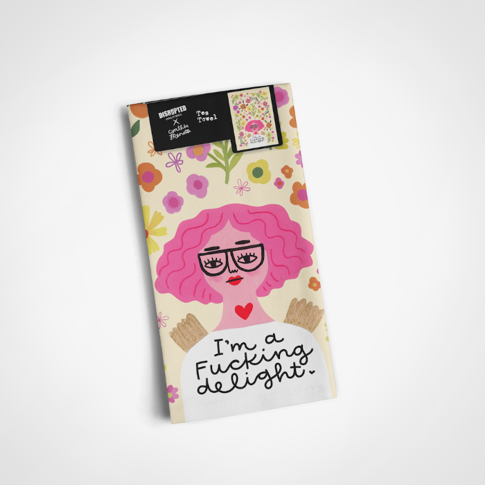Grumpy Angel Dish Towel | I'm a Fucking Delight